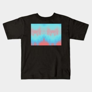 Blue Painting on Living Coral Kids T-Shirt